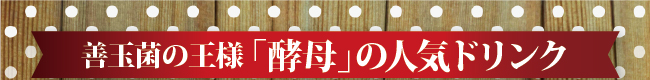 善玉菌の王様「酵母」の人気ドリンクです